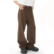 VINTAGE  STYLE MID HIGH SUMMER VERSATILE WIDE LOOSE JEANS