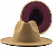 Two toned fedoras beige bottom Hat