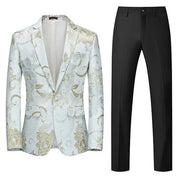 Luxury partywear Slim Fit Jacquard Blazer and Pants