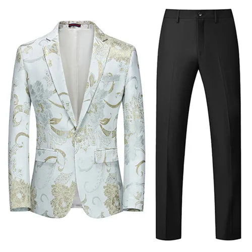 Luxury partywear Slim Fit Jacquard Blazer and Pants