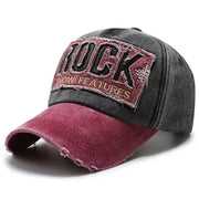 ROCK Embroidery Cotton Baseball Cap