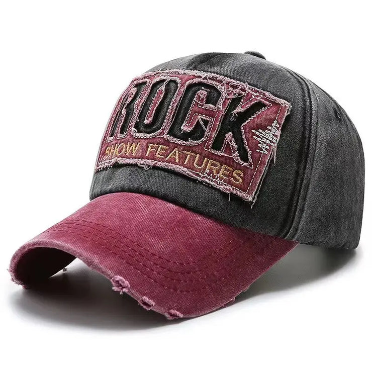 ROCK Embroidery Cotton Baseball Cap