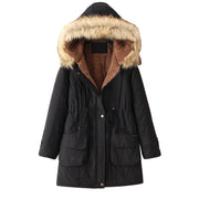 VELVET THICKENED MID LENGTH WARM JACKET