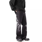 Heavy Embroidery Hip-Hop Flared Trousers