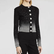 Luxury Heavy Hot Diamond Knitted Cardigan Jacket