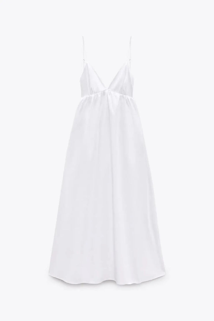 Women's Pull Over Backless Midi Dress