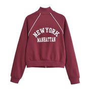Women's Stand Collar Flannel sports set