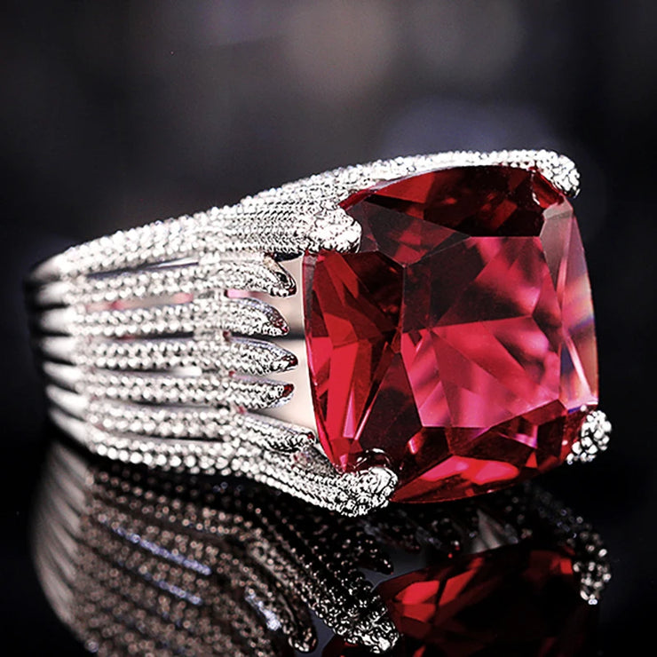 Gorgeous Hyperbole Red Cubic Zirconia Ring