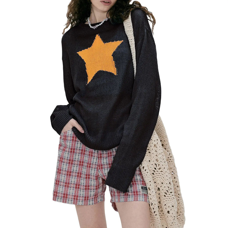 VINTAGE AUTUMN  GRAPHIC FASHION KNITTED LONG SLEEVE