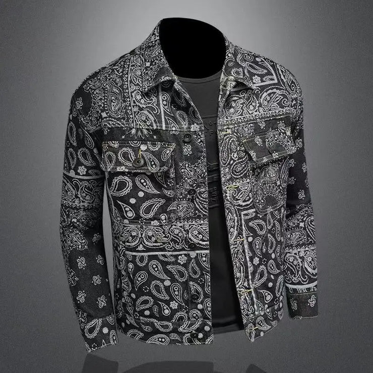 COWBOY OVERSIZED BUTTON BRANDED DENIM COAT